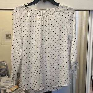 White and black polka dot Elle blouse